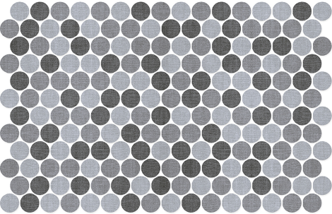 Round Textile Blend Blue Grey