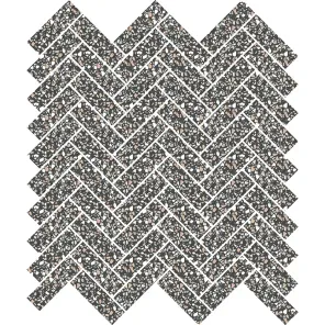 Herringbone Terazzo Black