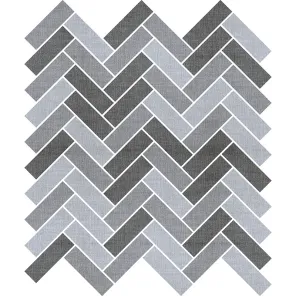 Herringbone Textile Blend Blue Grey